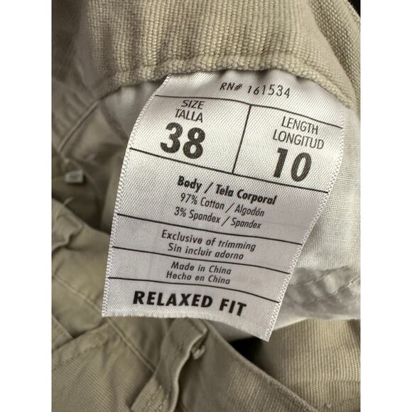 Eddie Bauer Shorts Men 38 Khaki Tan Relaxed Fit Cotton Blend Workwear - Picture 5 of 7